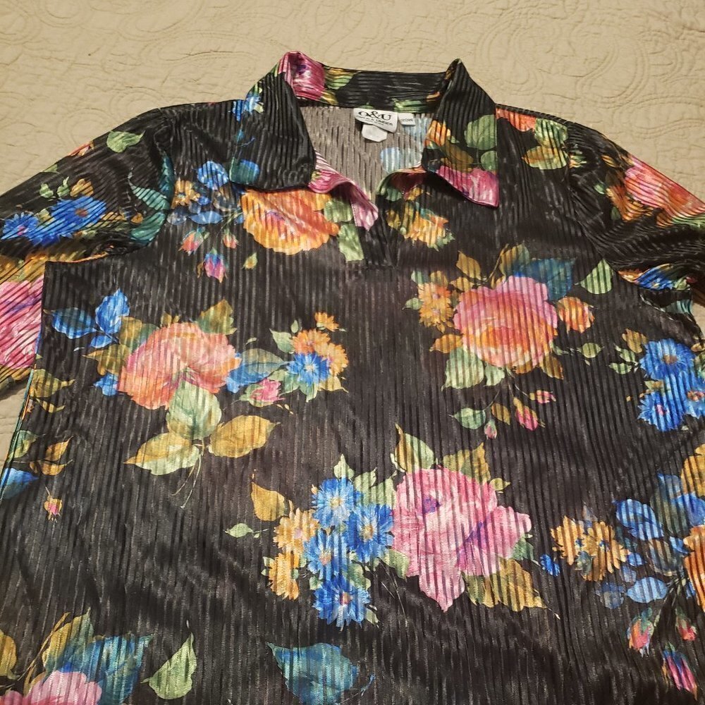 "O&U" Over & Under Woman's Sheer Striped Top